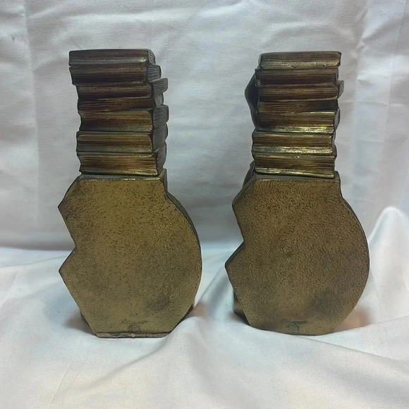 Vintage Art Deco Solid Brass Bookends - Picture 4 of 7